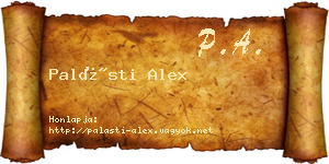 Palásti Alex névjegykártya