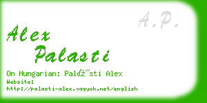 alex palasti business card